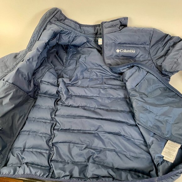 Men's Columbia Lake 22 Lightweight 650 Down Puffer Jacket, Navy Blue, Size S - Picture 9 of 9